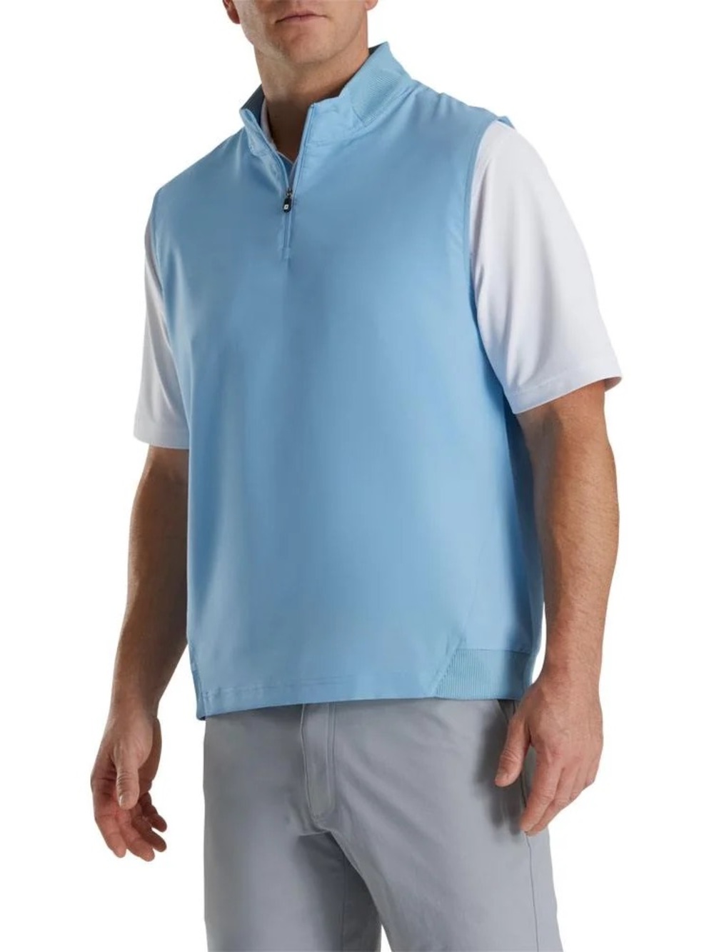 FootJoy FJ Stretch Woven Knit Half Zip Golf Vest, Dusk Blue – Men’s Small *Flaw